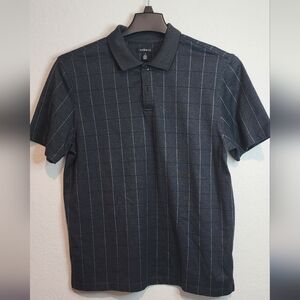 Van Heusen Dark Gray Striped Polo Shirt